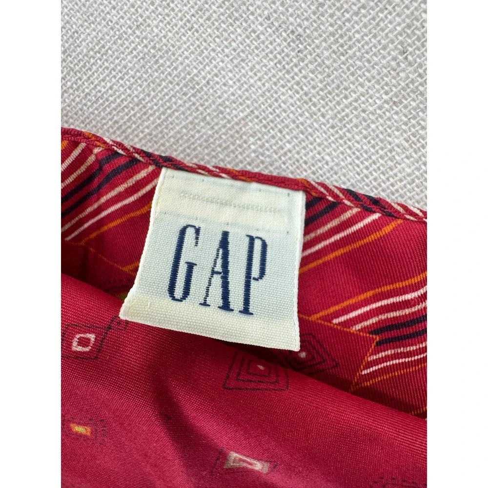 Gap Silk Square Scarf Neck Wrap Small Striped Geometric Heritage 19.5x20 Italy